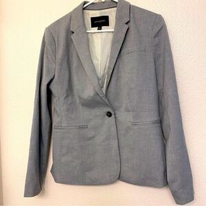 Express gray black tweed classic Blazer suit Jacket single button stretchy L